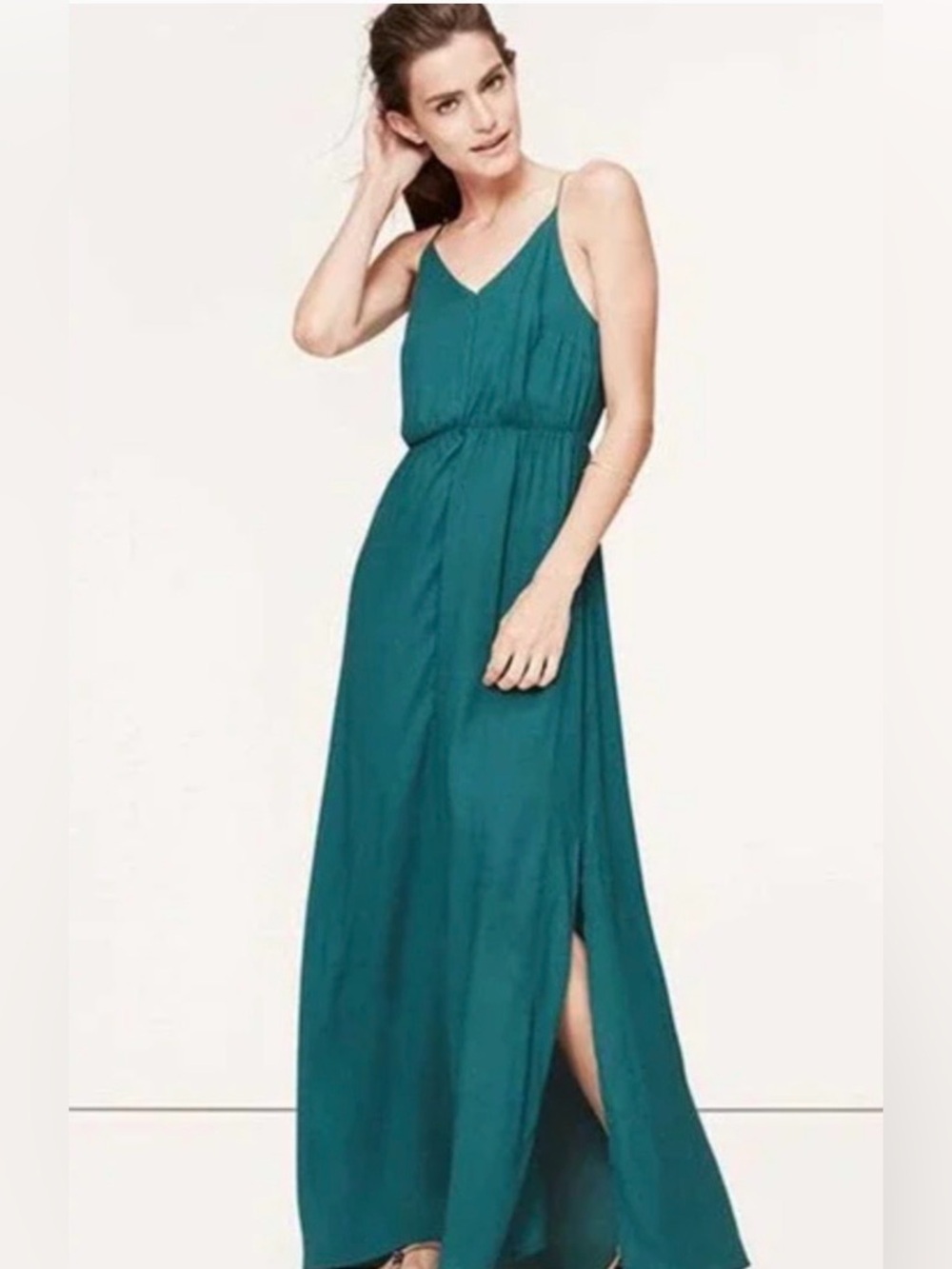 LOFT Strappy Maxi Emerald Green - Sz 2P